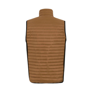 Chaleco ligero acolchado marrón con cuello alto, cierre de cremallera, cortavientos, informal, para adultos. - Product Image 2