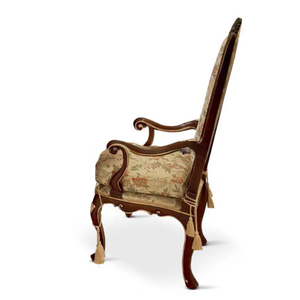 Juego de Comedor de Lujo en Madera de Caoba Tallada con 10 Sillas, Tapicería Floral, Estilo Francés Antiguo para Restaurante o Villa - Product Image 5