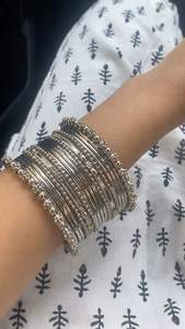 Professional Handcrafted Silver Plated Pearl High-grade Customizable Colors Sizes Kashmiri Ghungaro <b>Bangles</b> Churiyan <b>Sets</b> Trendy - Product Image 4