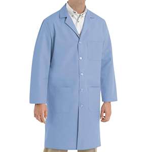 Blouse de laboratoire en coton tissé de qualité supérieure pour hommes, bleue, pour étudiants en médecine, usage hospitalier, laboratoire scolaire, consultation médicale - Product Image 4