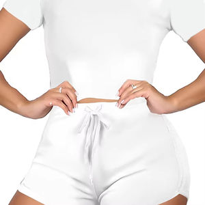 Ensemble court tendance personnalisé respirant sans couture grande taille pour femme – T-shirt et short décontractés d'été en promotion - Product Image 6