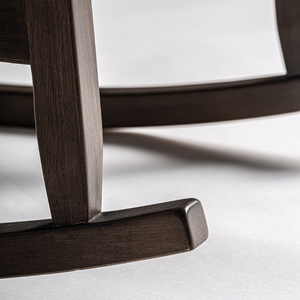 Fauteuil à bascule de style moderne du milieu du siècle, en teck massif, avec revêtement rembourré, ergonomique, coussin moelleux, meubles d'intérieur - Product Image 6