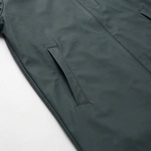 Dark <b>Grey</b> Hooded Long Coat | <b>Waterproof</b> Zip Up Utility <b>Jacket</b> | Oversized Streetwear Rain Trench Coat | Custom OEM Manufacturer - Product Image 4