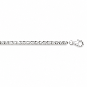 925 Sterling <b>Silver</b> Diamond Tennis <b>Chain</b> Bracelet for Women High Polish Two Tone Party Wedding Daily Wear Jewelry - Product Image 3