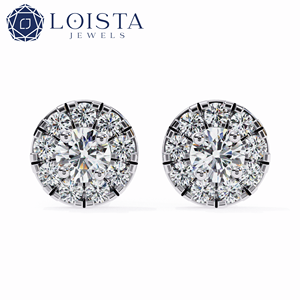 Bijoux en diamants certifiés IGI luxueux, or véritable 18 carats, diamants cultivés en laboratoire, boucles d'oreilles rondes pour femmes - Product Image 2