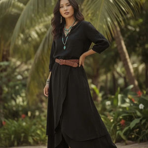 Jupe longue en coton à prix de gros, style bohème, légère et confortable, idéale pour la plage et les festivals - Product Image 1