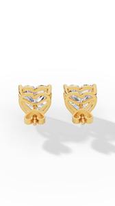 Boucles d'oreilles clous solitaires en diamant de laboratoire taille cœur, or 14 carats, bijoux de luxe, fournisseur en gros - Product Image 6