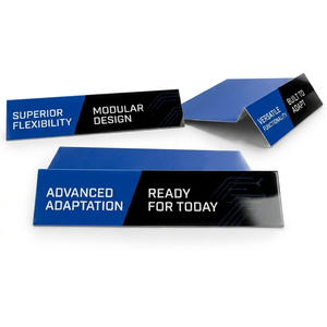 Blue PVC <b>Shelf</b> Talker Display Sign Modular Design Retail Advertising Card Holder Supermarket Product Promotion Price Tag Stan - Product Image 1