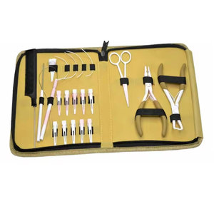 Kit Profesional de Herramientas para Extensiones de Cabello con Alicates de Acero Inoxidable, Aguja de Gancho, Hilo para Tejer, Clip para Separar el Cabello y Herramienta de Bucle - Product Image 1