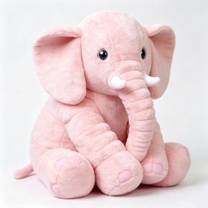 Éléphant en peluche doux et personnalisé avec des dents blanches, des pattes roses, éléphant en peluche pour bébé, peluche douce pour le confort et la sécurité. - Product Image 3