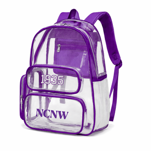 Sac à dos transparent NCNW Sorority, sac de transport transparent, sac à dos en PVC transparent, sac à dos transparent, sac transparent approuvé par la sécurité - Product Image 1