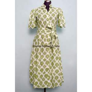 Vestido Moderno Casual de Manga Corta para Fiesta, Estilo Dulce y Elegante para Mujer, Estampado a Mano, de Algodón, Tipo Canguro, Cómodo y Corto - Product Image 1