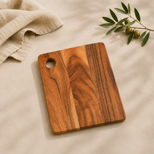 Planche à découper en bois d'acacia massif de qualité supérieure avec trou de suspension, écologique, réversible, pour cuisine et boucherie, en promotion - Product Image 1