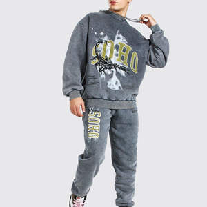 Conjunto de Dos Piezas de Sudadera y Pantalones Deportivos Sólidos de Colores Personalizados para Hombre, Ligeros, Ecológicos, Transpirables, para Invierno - Product Image 1