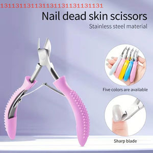 Coupe-ongles avec poignée en silicone, ciseaux à cuticules, pince à cuticules pour manucure, coupe-peaux mortes en acier inoxydable - Product Image 4