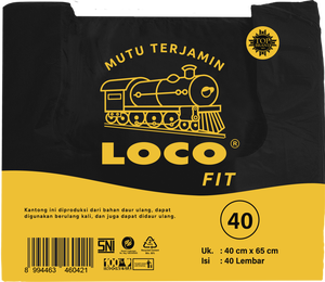 Las bolsas de plástico negras LOCO Fit de 40x65 cm son una solución práctica y duradera para almacenar alimentos, frutas y otras necesidades. - Product Image 2