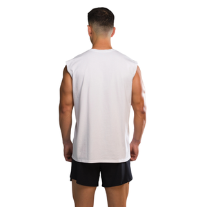 Débardeur blanc vintage à motifs pour homme, coupe oversize, sans manches, pour la gym, l'entraînement, la musculation, la remise en forme, vente en gros OEM en vrac - Product Image 4