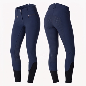 Culotte d'équitation Jodhpur pour femme, style anglais classique, moderne et sportive, avec coutures renforcées, coupe ajustée, fermeture auto-agrippante - Product Image 3