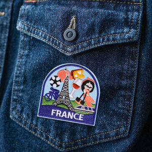 Wholesale Embroidery Patch Custom Flat Stitch <b>Fabric</b> Badge for Caps Jackets Backpacks Clothing <b>Iron</b> <b>On</b> Sew <b>On</b> Factory Decorative - Product Image 3