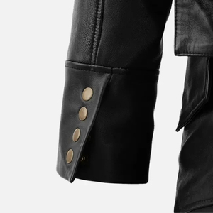 <b>Men</b> Genuine Leather Long Trench <b>Coat</b> <b>With</b> <b>Hood</b> Notched Lapel Belted Closure Overcoat <b>Men's</b> <b>Coats</b> - Product Image 4