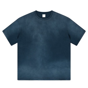 T-shirts surdimensionnés pour hommes, ajustés aux épaules tombantes, à la mode pour l'été, de grande taille, délavés de base - Product Image 5