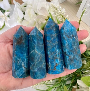 Chakralume Natural Neon Blue Apatite <b>Crystal</b> Point Healing <b>Wand</b> Pointer for Reiki Meditation Energy Decor in Wholesale - Product Image 6