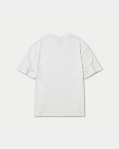 เสื้อยืดคอกลมแขนสั้นสีขาวสำหรับผู้ชาย ทรงโอเวอร์ไซส์ สไตล์ลำลอง สีพื้น ผ้าฝ้ายเจอร์ซีย์ถัก 100% เนื้อผ้านุ่มสบายผิว น้ำหนัก 230 กรัม - Product Image 5