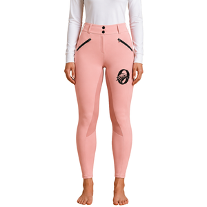 Leggings d'équitation rose clair pour femmes, pantalon d'entraînement équestre taille haute, pantalon d'équitation extensible, vêtements de sport confortables - Product Image 1