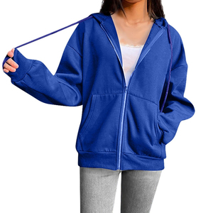 เสื้อฮู้ดผู้หญิงลำลองสำหรับฤดูหนาว ผ้าโพลีเอสเตอร์ 100% โลโก้ด้านหน้าแบบเรียบ ผลิตตามสั่ง เนื้อผ้าฟลีซ ระบายอากาศได้ดี ขายส่ง - Product Image 1