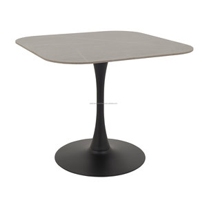 Ensemble de table à manger moderne avec 4 chaises en tissu, dossier solide, style scandinave, meubles pour salle à manger - Product Image 3