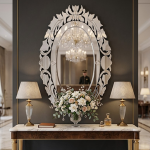 Espejo de Pared de Estilo Barroco Veneciano de Lujo |   Espejo Decorativo Vintage con Marco Tallado Antiguo para Sala de Estar y Entrada - Product Image 4