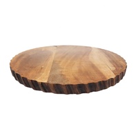 Vente en gros en vrac Long support à gâteau en bois et verre de couleur noire avec dôme personnalisé en vrac