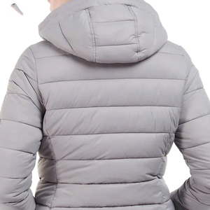 Chaqueta Acolchada Corta con Capucha para Mujer, Invierno, Personalizada, Tejida, Impermeable, Transpirable, Forro de Poliéster, Color Sólido - Product Image 4