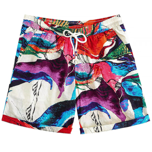 Men Daywear Shorts Floral Print Elastic Waist <b>Drawstring</b> Beach Summer Casual Holiday Colorful Lightweight top mens summer beach - Product Image 1
