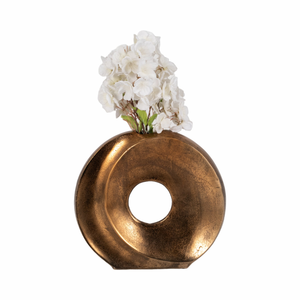 Elegante y Duradero Florero Moderno de Aluminio con Acabado Antiguo, Decoración Hecha a Mano para Mesa de Salón, Decoración de Interiores para el Hogar - Product Image 1