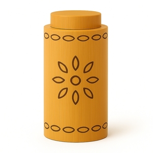 Pot de rangement écologique en bambou de qualité supérieure avec couvercle, design bohème, récipient de cuisine cylindrique - Product Image 1