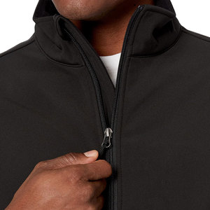 Veste Softshell Respirante pour Homme, Chaude et Personnalisable, Noire, Imperméable, avec Col Montant et Fermeture Éclair, Manteau d'Extérieur Hiver - Product Image 4
