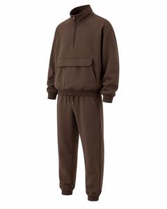 OEM Custom <b>Men's</b> Half Zip Hooded Windbreaker Set Lightweight Minimalist Business Casual Two Piece Streetwear <b>Men</b> Tracksuit Set - Product Image 3
