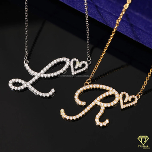 Luxury " S " Letter Pendant Necklace Heart Design Diamond <b>Chain</b> Jewelry For Women - Product Image 6