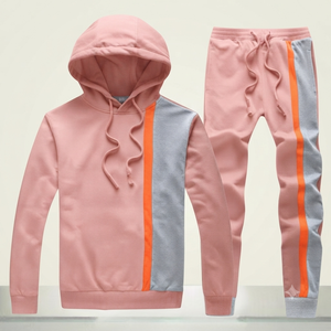 Conjunto de Dos Piezas, Sudadera con Capucha Estampada, Pantalones Deportivos, 100% Algodón, Casual, Invierno, Ligero, Secado Rápido, Transpirable, para Entrenamiento Físico - Product Image 1