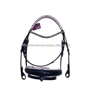 Banda para cejas de cristal de charol de alta calidad, brida de caballo, equipo de montar a caballo, fabricante al por mayor - Product Image 2