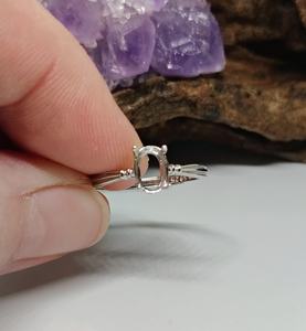 Anillo de Plata de Ley 925 Sólida con Engaste Ovalado para Piedra, Semimontura, Ecológico, de Alta Calidad para Mujer, Nueva Llegada - Product Image 4