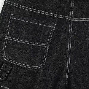 Pantalones cortos de mezclilla negros de alta calidad para hombre, holgados, hasta la rodilla, estilo baggy, con múltiples bolsillos, para verano, estilo urbano - Product Image 6