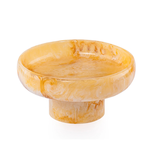 Tendance : Bol en résine sur pied, finition brillante et polie, pour chocolats et dattes, vaisselle haut de gamme, bols à fruits en résine tourbillonnée, assiette - Product Image 1