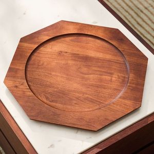 Hot Selling Round Wooden Serving <b>Tray</b> with Handles <b>Large</b> Durable Kitchen Dining Coffee Breakfast Decor Plate - Product Image 4