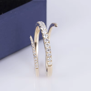 Women's 18K Solid Gold Round Brilliant Cut Diamond Engagement <b>Ring</b> Minimalist Style G Color Natural Diamonds - Product Image 1