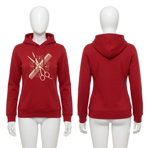 Sweat à capuche unisexe pour barbier en tissu polyester élasthanne GSM, impression par sublimation intégrale, logo personnalisé, outils de salon, motif floral marbré - Product Image 4