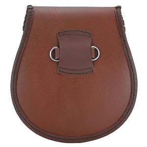 Sac bandoulière Sporran en cuir de vachette véritable à motif tartan écossais Eoin Winston Sports avec panneau en cuir de vachette et fermoir à chaîne - Product Image 4