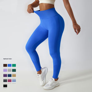 Leggings de compression décontractés taille haute élastique pour femmes, en Spandex/Polyester, longueur cheville, pour entraînement et sport, vente en gros - Product Image 3