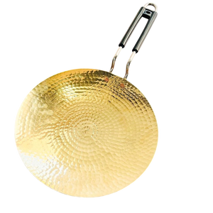 Olla Kadhai/Wok de Latón Martillado Artesanal para Freír, Utensilio de Cocina Tradicional Indio Hecho a Mano, Calibre Grueso, Calidad Premium - Product Image 4